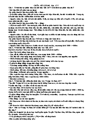 Đề cương ôn thi môn Địa lí Lớp 7 (Có đáp án)